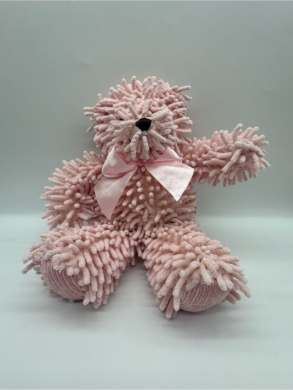 Vintage Stephan Baby Pink Loopy Noodle Plush Teddy Bear